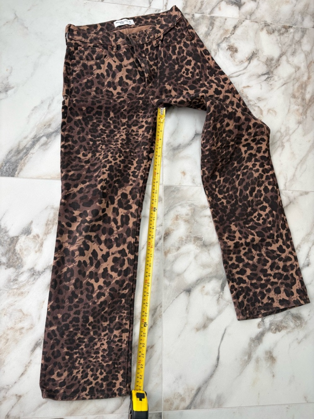 Abercrombie & Fitch Women’s Leopard Print Boyfriend Jeans - Brown/Black - Picture 11 of 12